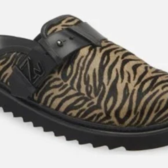 Zadig & Voltaire Alpha Zebra Print Fur Leather Mules - Picture 3 of 12